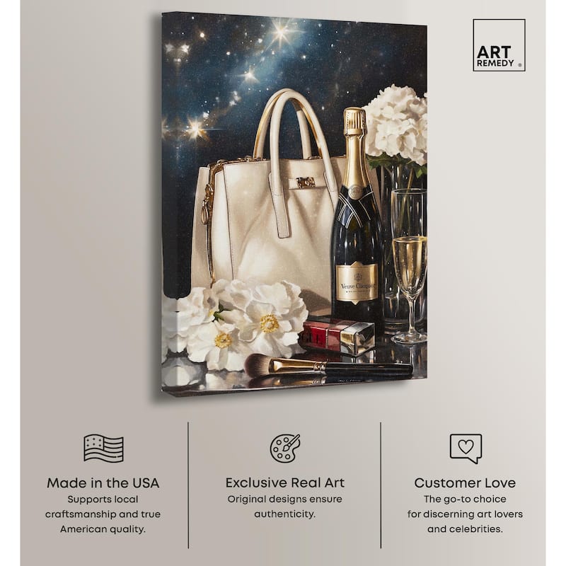 Cheers to Starry Glam Canvas by Art Remedy, Gallery Wrapped