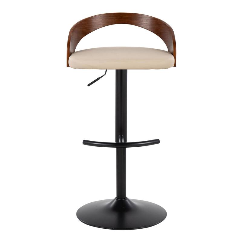 Grotto Adjustable Barstool with Back Base- Set Of 3