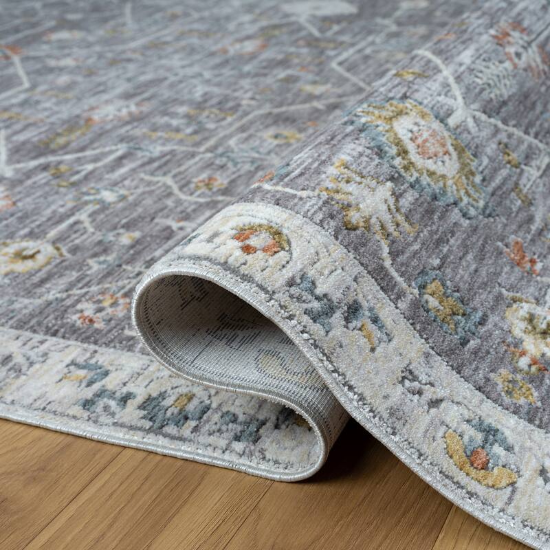 Reeves Traditional Gray/Ivory Performance Indoor Area Rug by Sevita