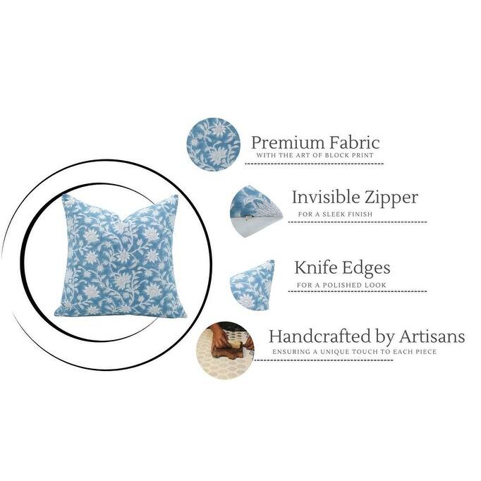 Fabdivine Cotton Farmhouse Block print pillow Cover