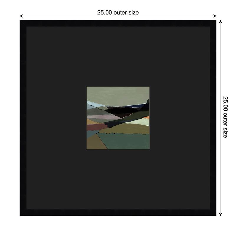 Subdued Landscape by Cartissi Wood Framed Wall Art Print - Svelte Noir Black - 25 x 25 in