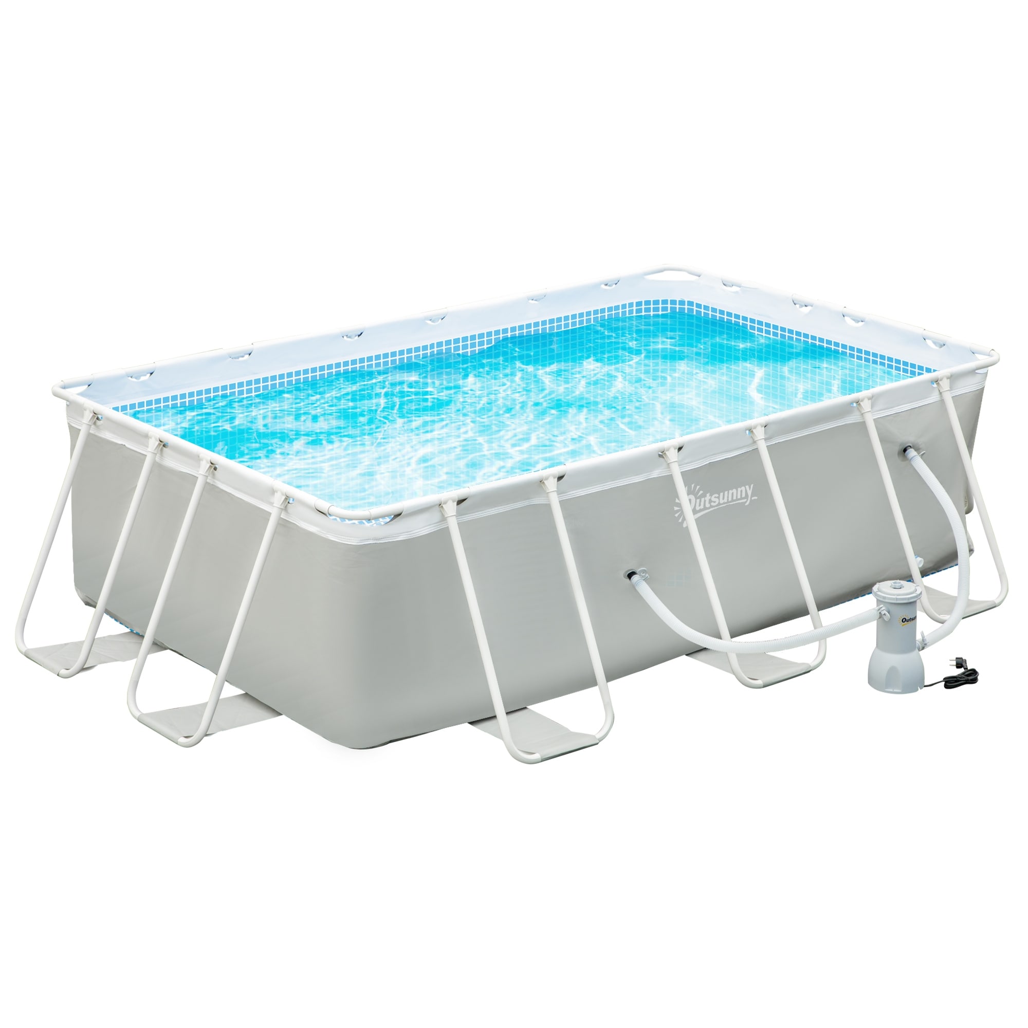 Outsunny 11ft x 7ft x 32in Steel Frame Pool with Filter Pump