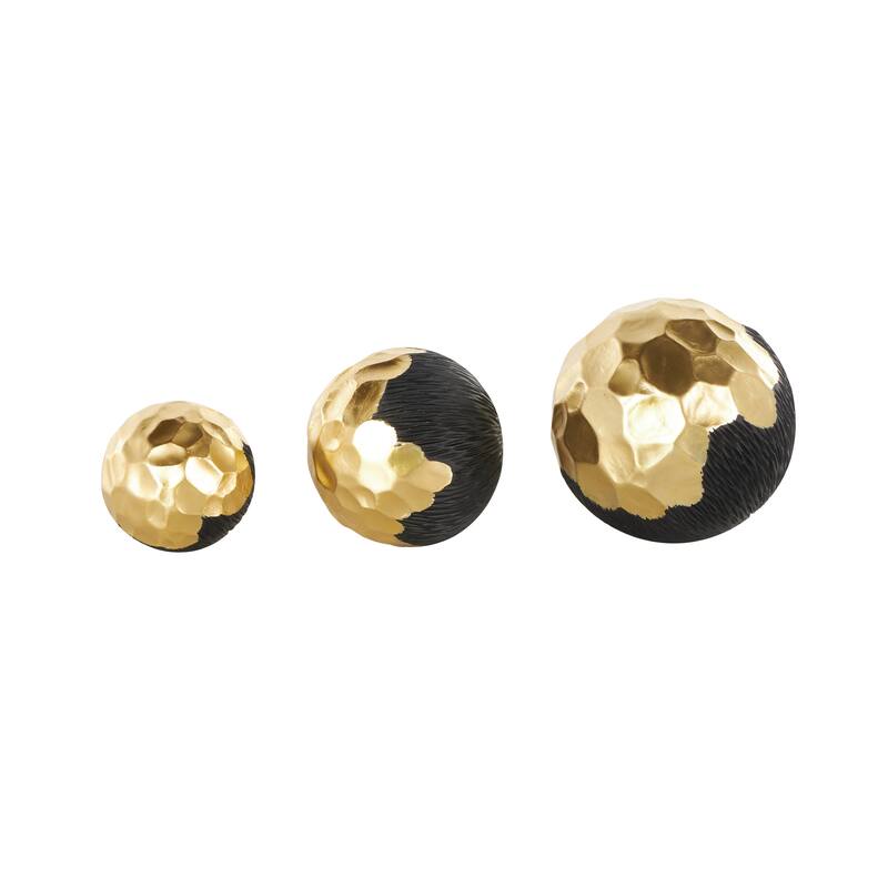 Gold or White Resin Decorative Orbs & Vase Filler with Varying Sizes (Set of 3)