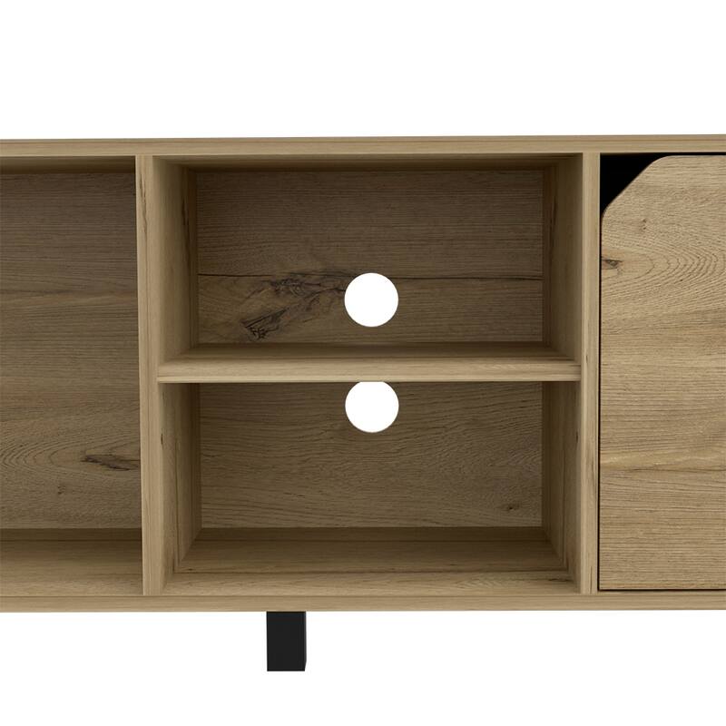 TV Stand for TV´s up 70", Four Open Shelves, Light Oak Finish