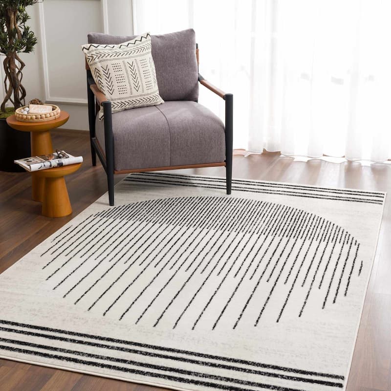 Hauteloom Angus Hallway, Kitchen Runner Rug - Black, Charcoal, Light Gray - 2'7" x 7'3"