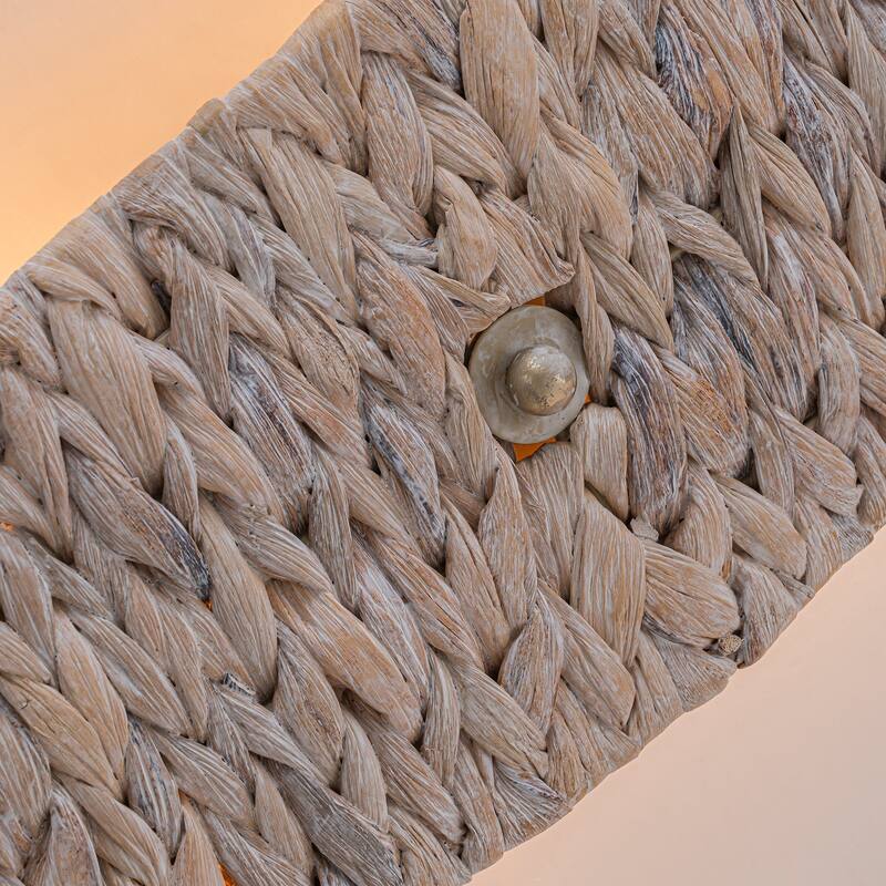 Ele 2-Light Modern Coastal Natural Rattan Sconce (2 Pack)