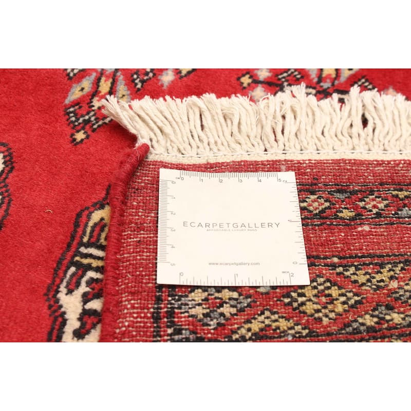 ECARPETGALLERY Hand-knotted Peshawar Bokhara Red Wool Rug - 3'2 x 5'2
