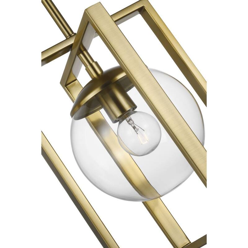 Atwell Collection One-Light Brushed Bronze Clear Glass Luxe Pendant Light - 11.500" x 16.000" x 10.500"