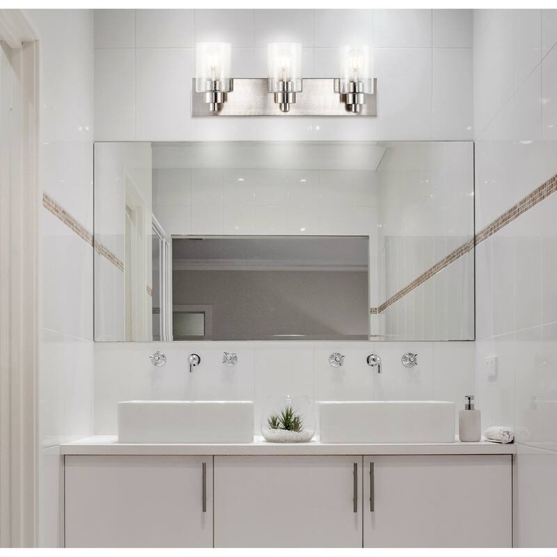Lydia 3-Light Seeded Glass/Iron Modern Contemporary LED Vanity Light, by JONATHAN Y