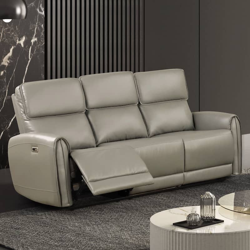 Furniture of America Elente Modern 2-Piece Power Recline Faux Leather Sofa and Loveseat Set