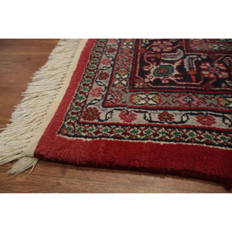 Hand Knotted Oriental 100% Wool Carpet Traditional Floral Red Tabriz-Mahi Area Rug - 10' 0'' X 7' 9''
