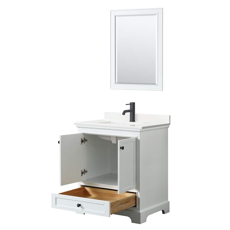 Deborah 30-inch Single Vanity, Quartz Top, 24-inch Mirror