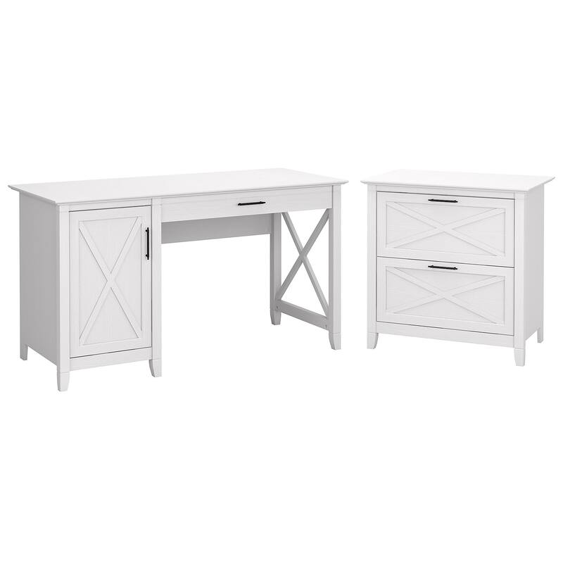 Key West 54W Computer Desk with Storage and Cabinet by Bush Furniture