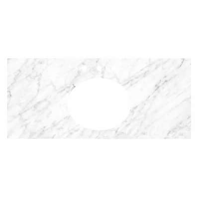 Carrara Marble Vanity Top - Oval Sink Cutout with 8" Widespread Faucet Holes (Top Only)