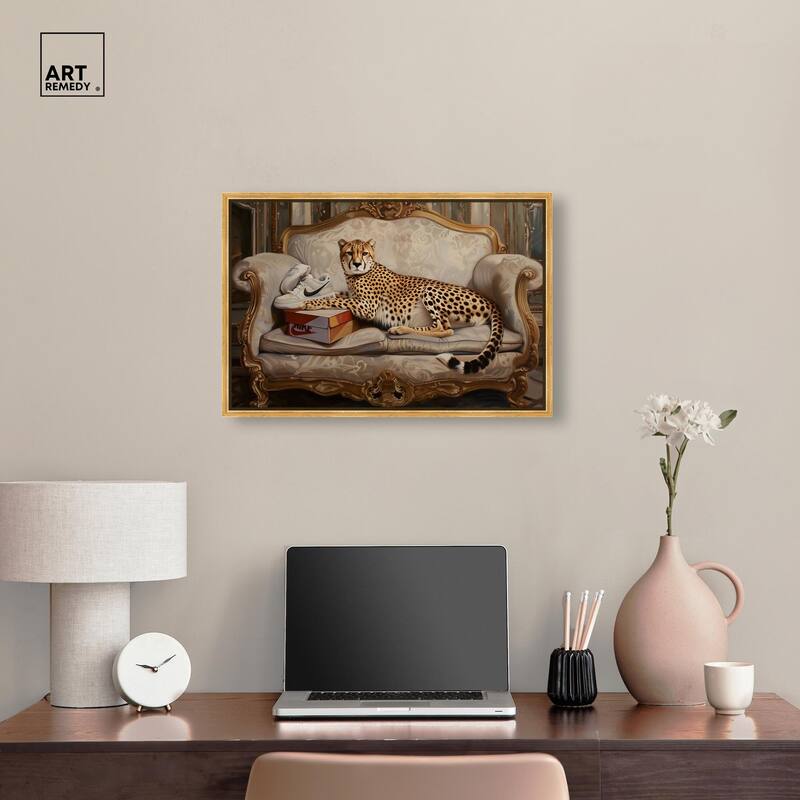 Lounging Sneaker Cheetah Canvas by Art Remedy