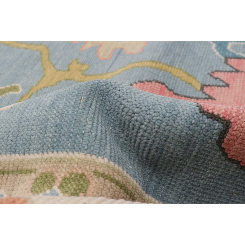 ECARPETGALLERY Hand-knotted Modern Oushak Light Blue Wool Rug - 9'0 x 11'10