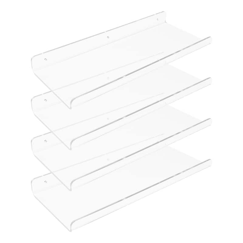 Acrylic Floating Shelves for Wall, Clear Acrylic Shelves for Bathroom Bedroom Living Room Wall Mounted Display Shelf Clear