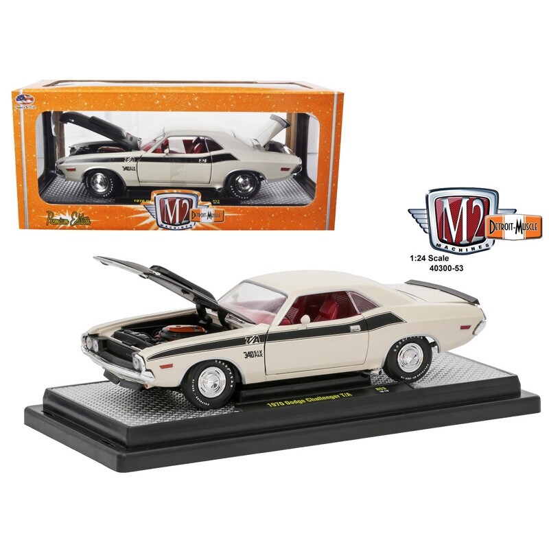 Shop 1970 Dodge Challenger T A White With Flat Black Stripes 1 24