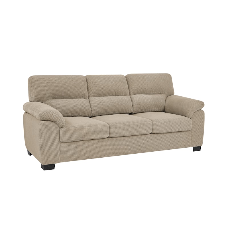 3-Seater Sofa, Modern Living Room Furniture, Textured Fabric Sofa,Minimalist Settee, Comfortable Armchair,Sturdy Frame Sofa