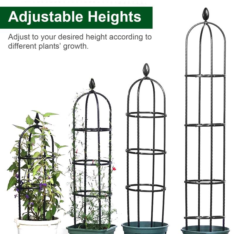 2 Packs Rustproof Garden Obelisk Trellis For Climbing Plants Tower Support - 12.59”L x 12.59”W x 70.86”H