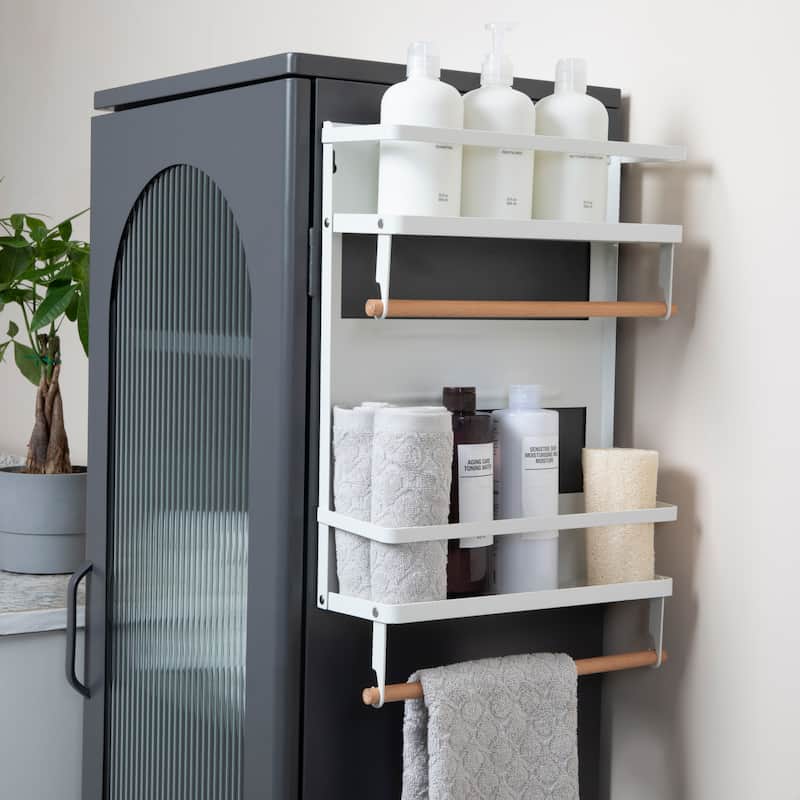 Household Essentials Metal Magnetic Organizer with Paper Towel Holder - 12.6"L x 4.5"W x 18.3"H