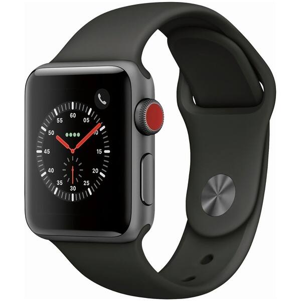 Shop Apple Watch Series 3 Gps Cellular 38mm Space Gray Aluminum Case With Gray Sport Band Certified Refurbished Overstock 23109262