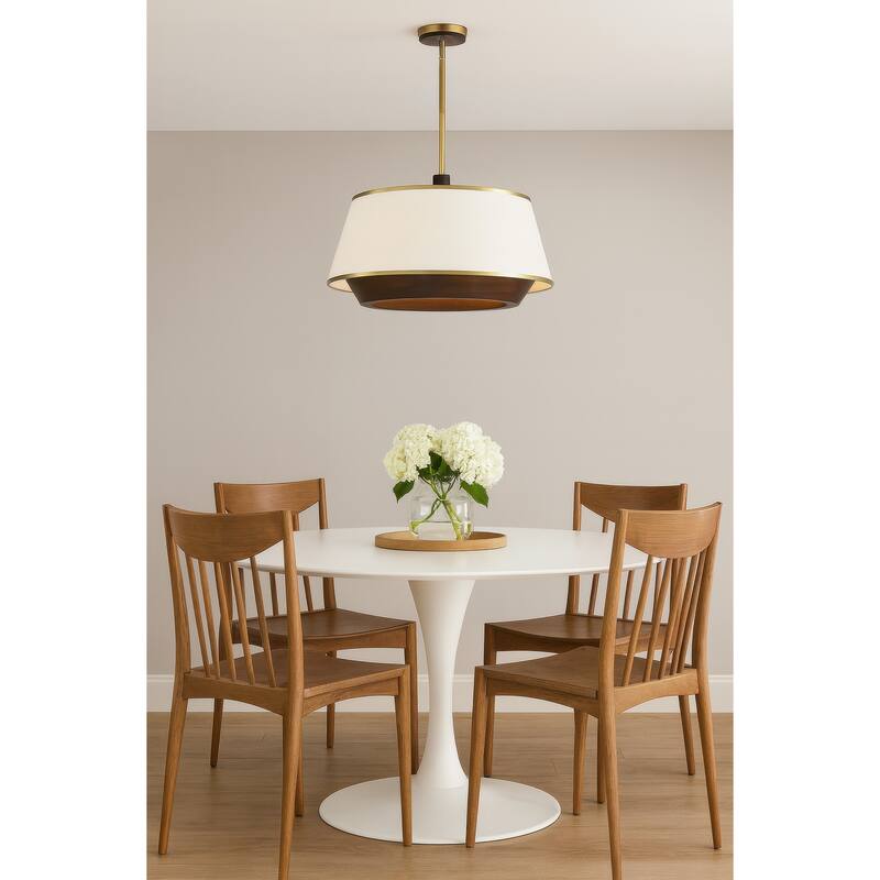 Varaluz Desert Flyer 6-Light Pendant - Satin Brass/Medium Walnut