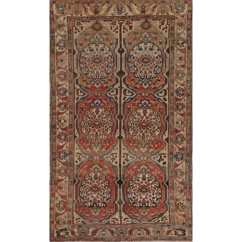 Vegetable Dye Bakhtiari Persian Antique Area Rug Handmade Wool Carpet - 5'3"x 9'11"