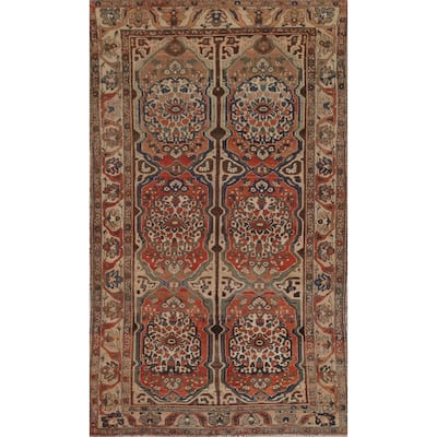 Vegetable Dye Bakhtiari Persian Antique Area Rug Handmade Wool Carpet - 5'3"x 9'11"