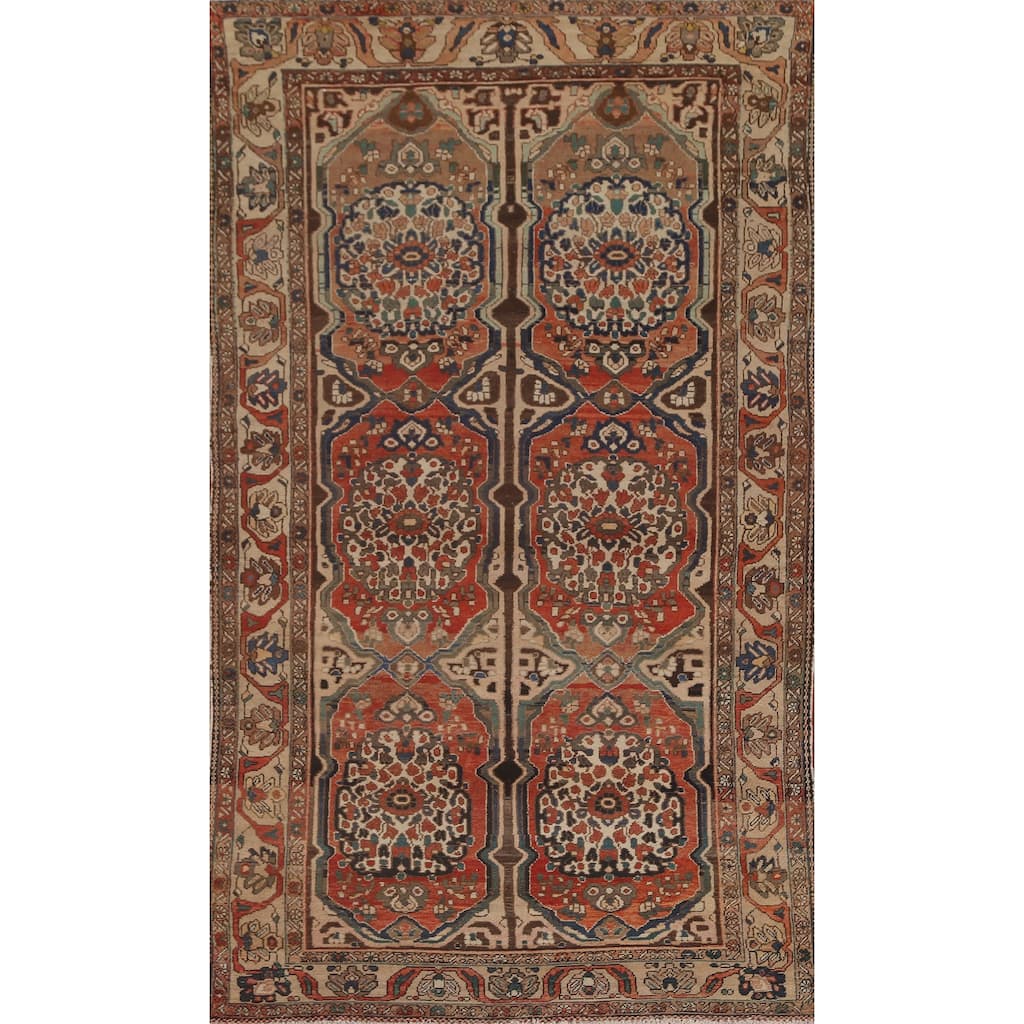 Vegetable Dye Bakhtiari Persian Antique Area Rug Handmade Wool Carpet - 5'3"x 9'11"