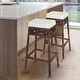 preview thumbnail 6 of 18, Bali Bohemian Woven Rattan Backless Bar Stool with Square Foam Cushion and Footrest for Kitchen Island or Home Bar