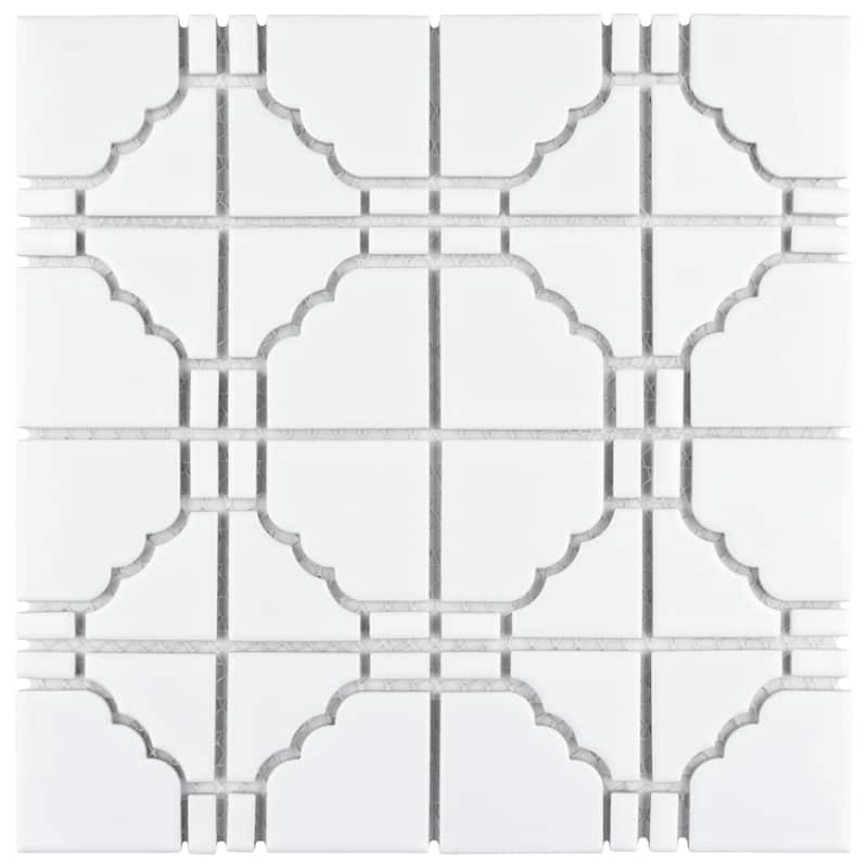 Merola Tile Osaka Glossy White 11-7/8" x 11-7/8" Porcelain Floor and Wall Tile