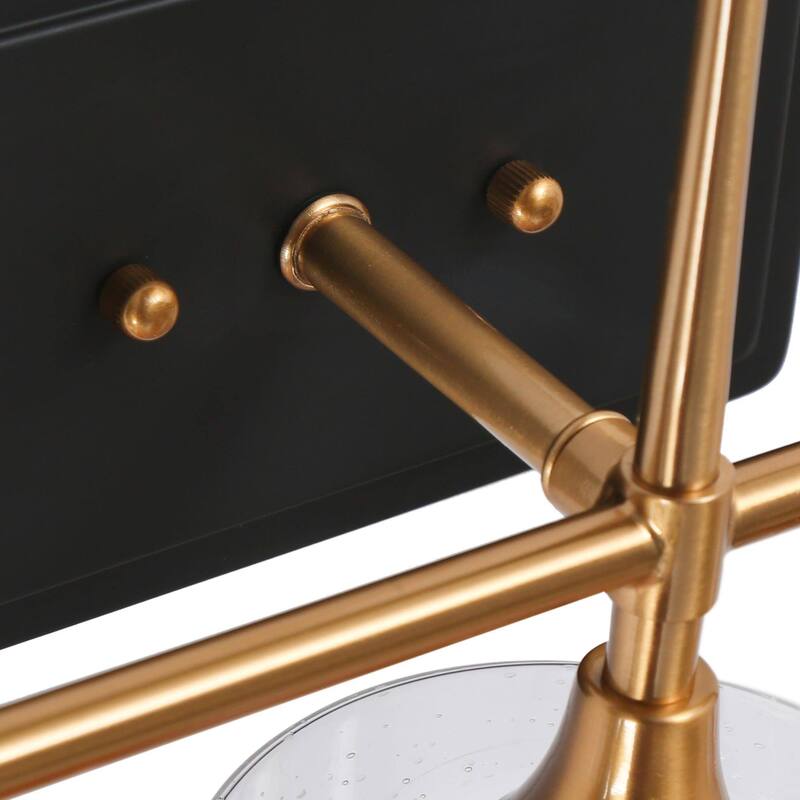 Modern Black Gold 3-Light Bathroom Vanity Light Dimmable Wall Sconces with Wine Glass - 21.5"L X 6.5"W X 12"H