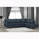 preview thumbnail 19 of 32, Malibu L-shaped Top-grain Leather Sectional Sofa - 122.5 x 85 x 36.5 x 35 Blue