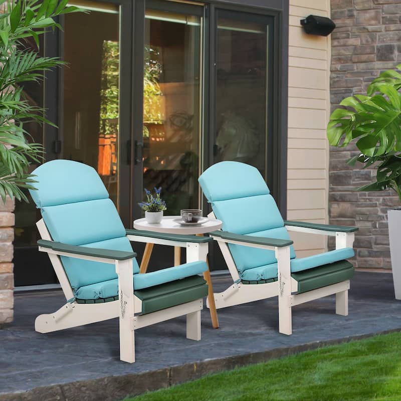 Aoodor Patio Chair Cushion Set of 2 - High-Back Adirondack Patio Cushions with Ties - N/A