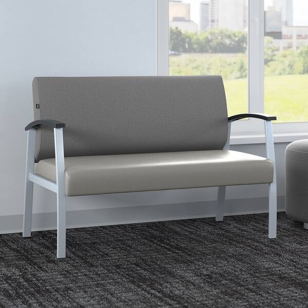 slide 1 of 13, Arrive Waiting Room Loveseat by Bush Business Furniture Medium Gray
