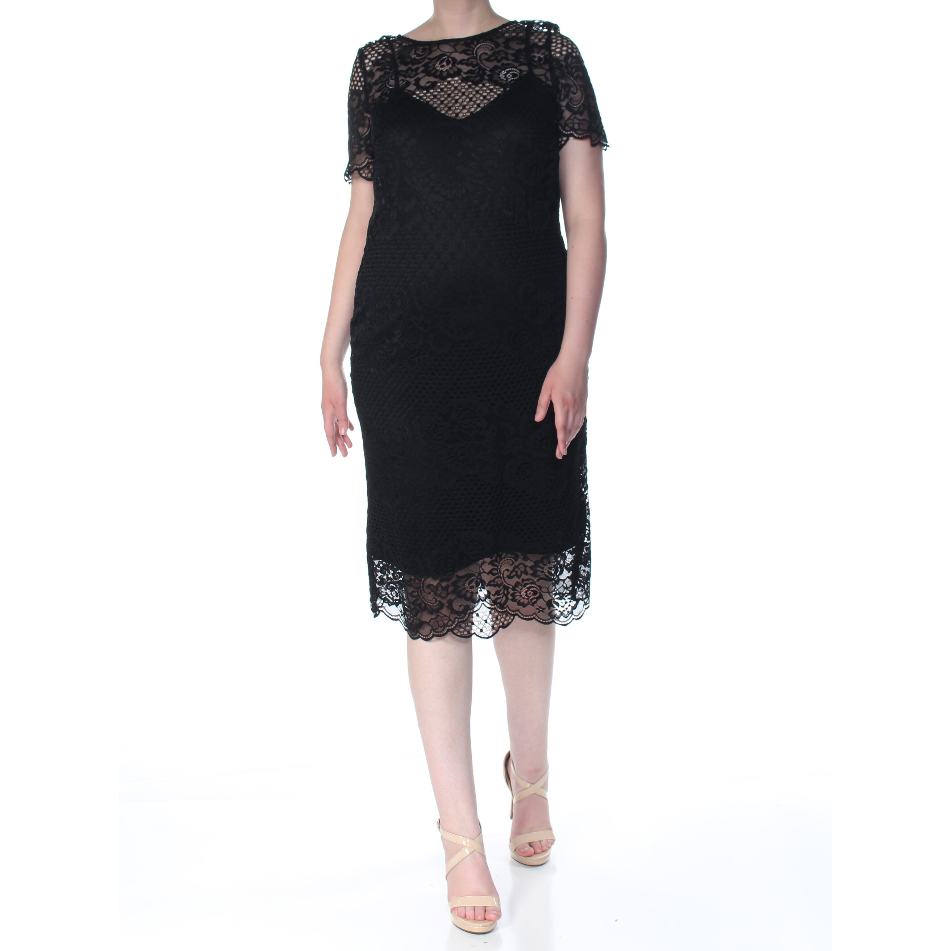 black lace dress size 16