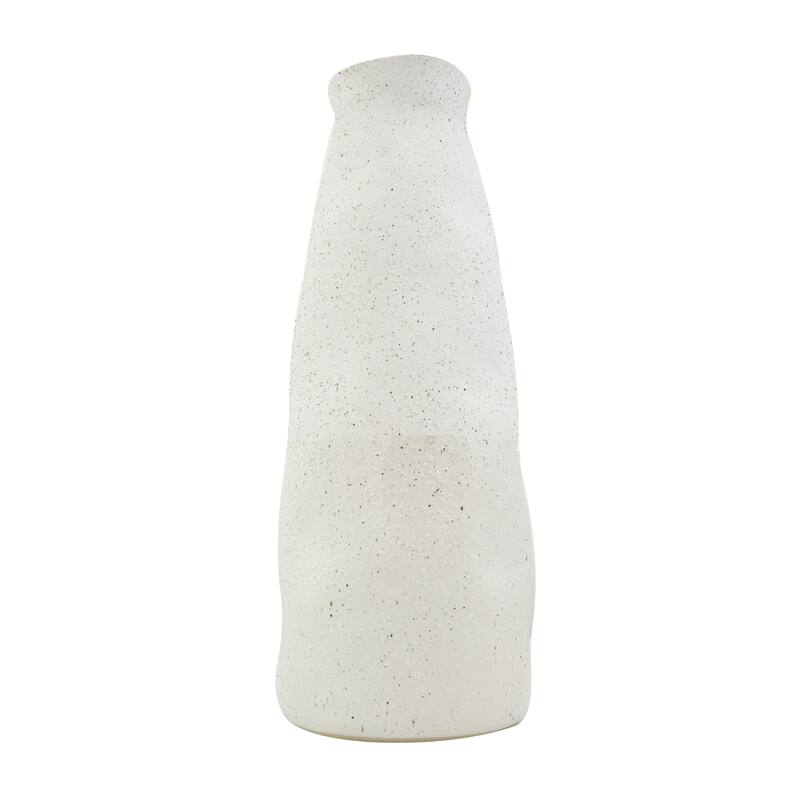 Ceramic Abstract Wavy Decorative Vase with Textured Speckled Detailing - Cream - Roche River Decor