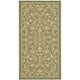 SAFAVIEH Courtyard Clarine Indoor/ Outdoor Waterproof Patio Backyard Rug - 2'7" x 5' - Olive/Natural
