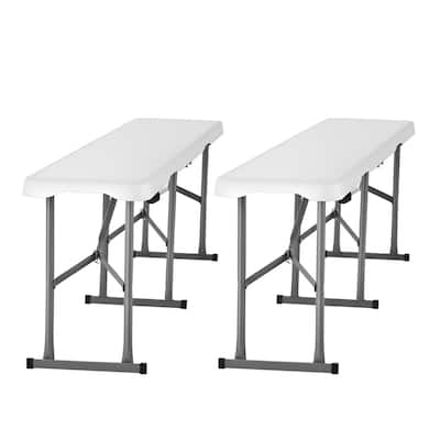 HDPE Folding Bench, 6FT Portable Outdoor Seating - 72” L x 11” W x 17” H