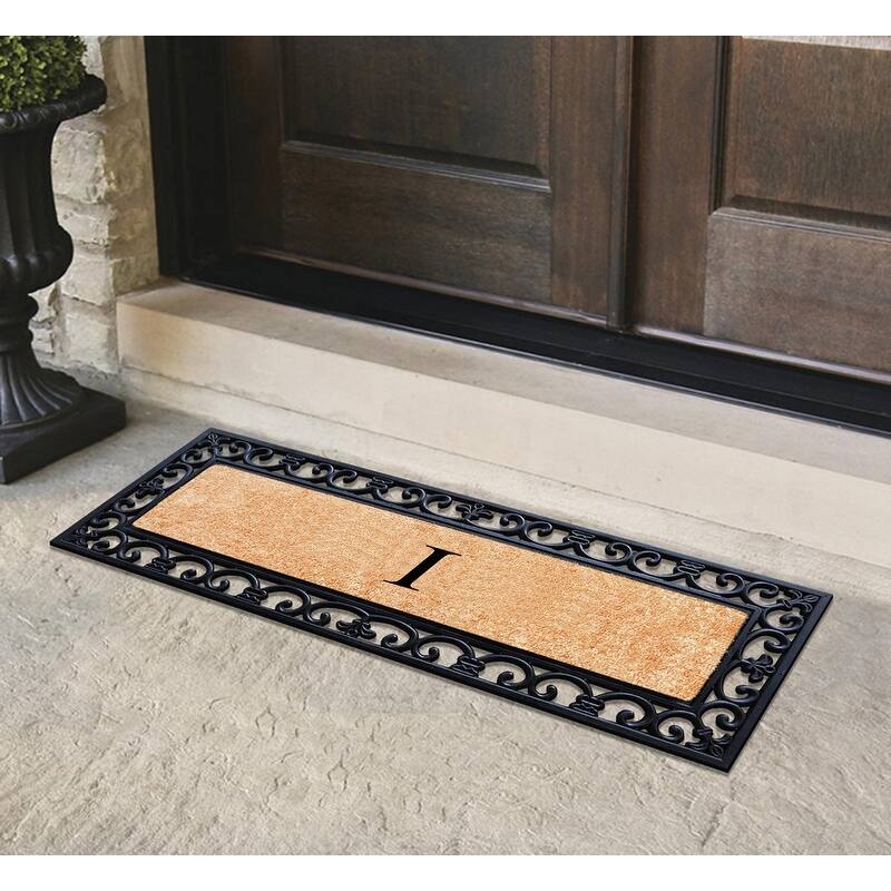 A1HC Exclusive Hand Crafted Myla Monogrammed Entry Doormat, 18" x 48"