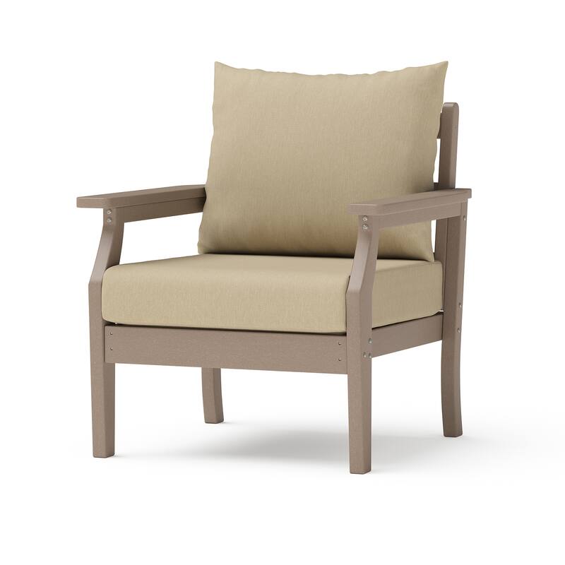 Kamas Outdoor Patio Club Chair - Tan Frame