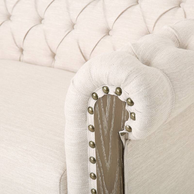 Stylish 3-Seat PU Leather Sofa with Retro Wooden Legs for Living Room and Study, Easy to Clean and Elegant