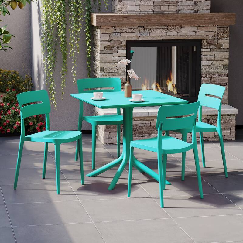 Frond and Form 4-Person Outdoor Square Dining Set