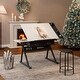 preview thumbnail 24 of 34, Adjustable Drawing Drafting Table Desk with 2 Drawers and Stool