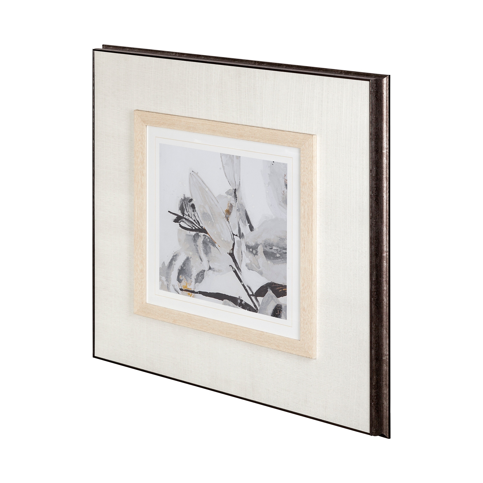 Blooming Opalescent I by Mercana Studio Hand Embellished Textured Framed Art Print Matted under Glas