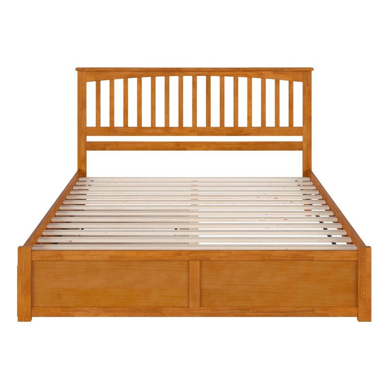Mission Platform Bed with Footboard and Twin XL Trundle