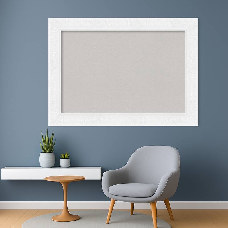 Luxe White Framed Cork Board - Bulletin Board, Organization Board, Pin Board