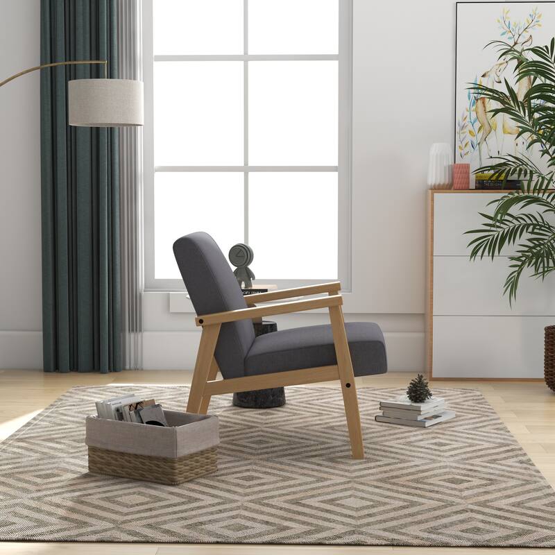 25.5 Wide Soft cushion solid wood armchair