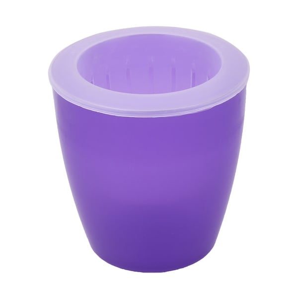 Office Plastic Table Decor Self Watering Flower Plant Pot Planter Holder Purple